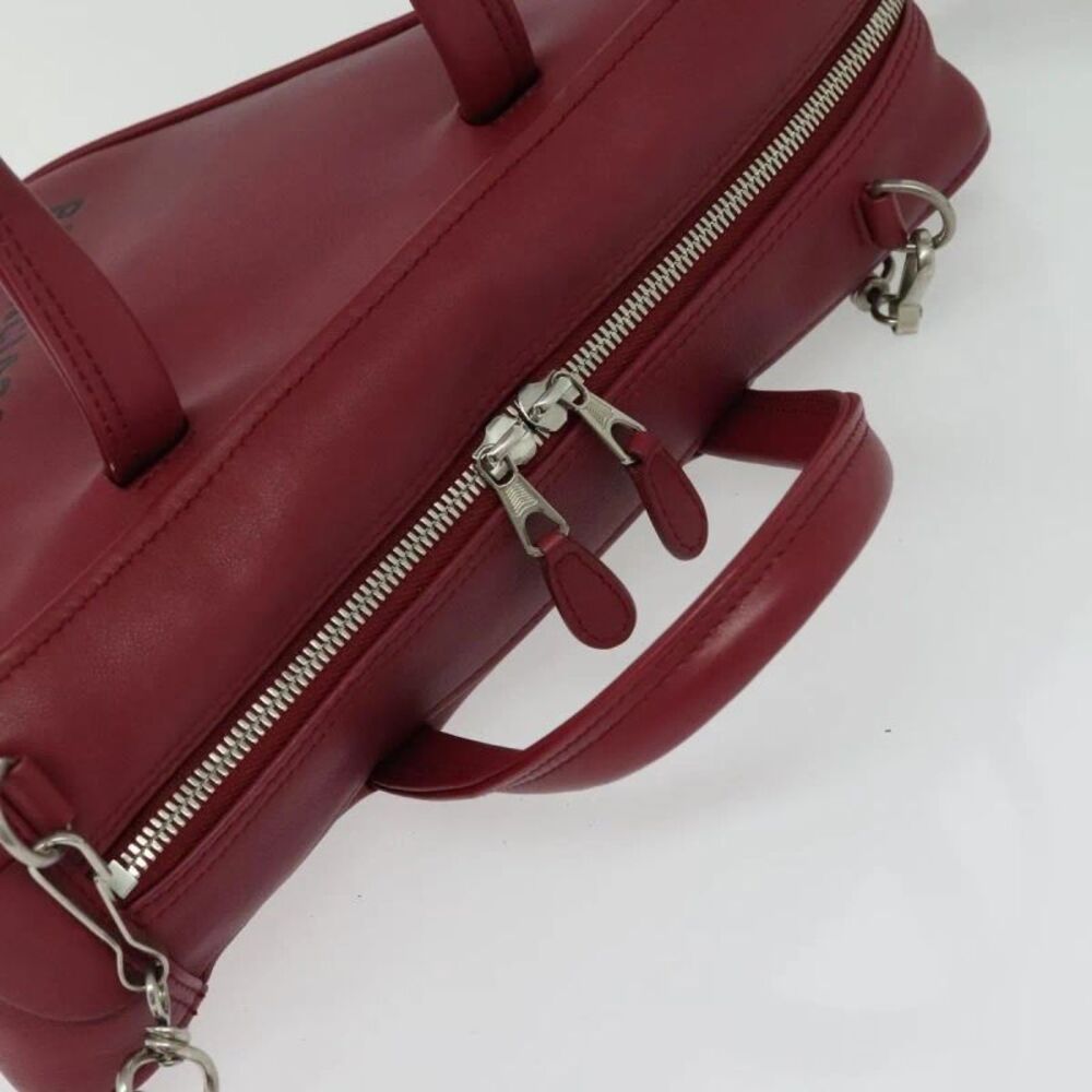 Balenciaga Triangle Duffle Leather Red Leather Handbag - Picture 13 of 16